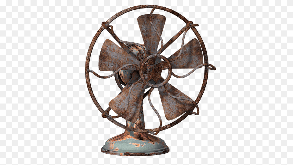 Fan Rusty Blue Front View, Appliance, Device, Electrical Device, Electric Fan Png Image