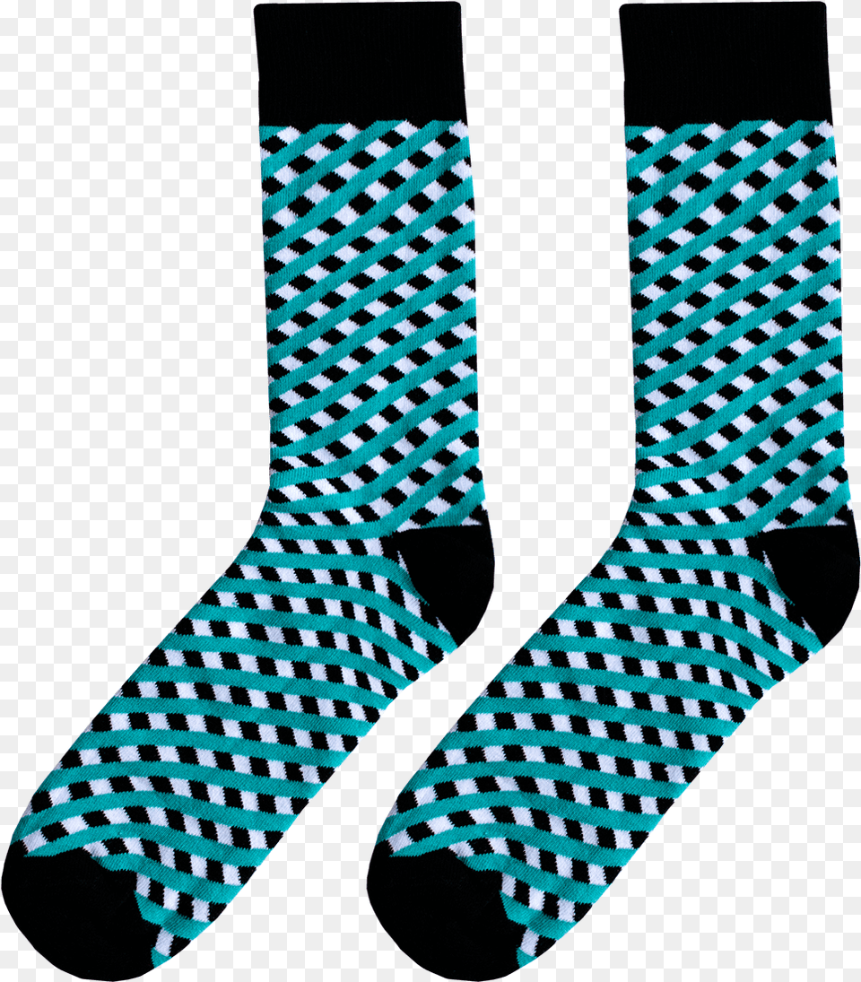 Fana Amp Fotter Socks Checkered Turquoise Sock, Clothing, Hosiery Free Png Download