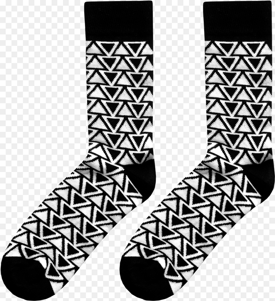 Fana Amp Fotter Tribal Triangles Blackwhite Socks Geometrical Shapes Black And White, Pattern Free Transparent Png