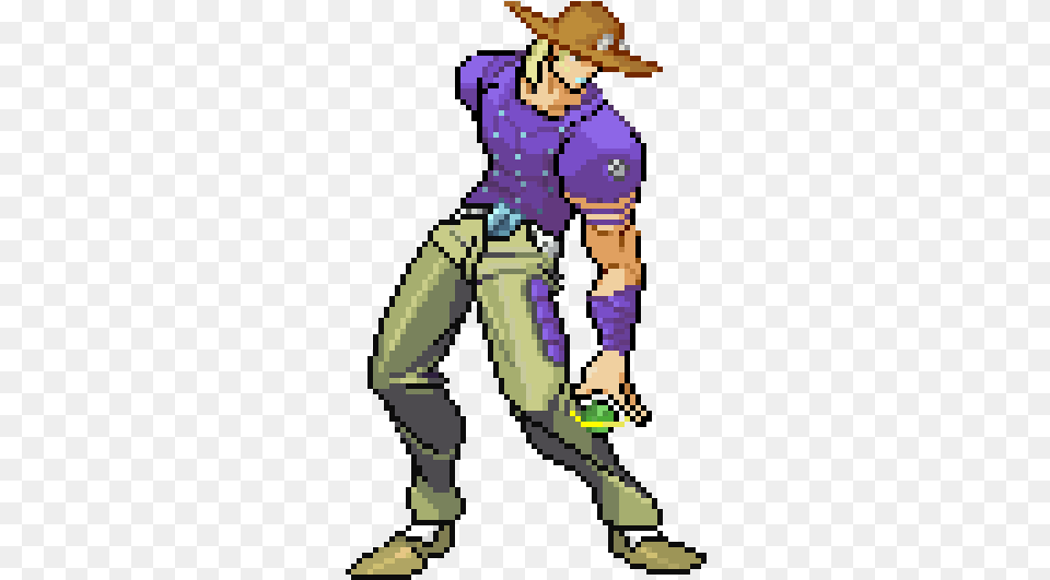 Fanart Defaced A Jotaro Sprite And Made Gyro Out Gyro, Clothing, Person, Hat, People Free Transparent Png