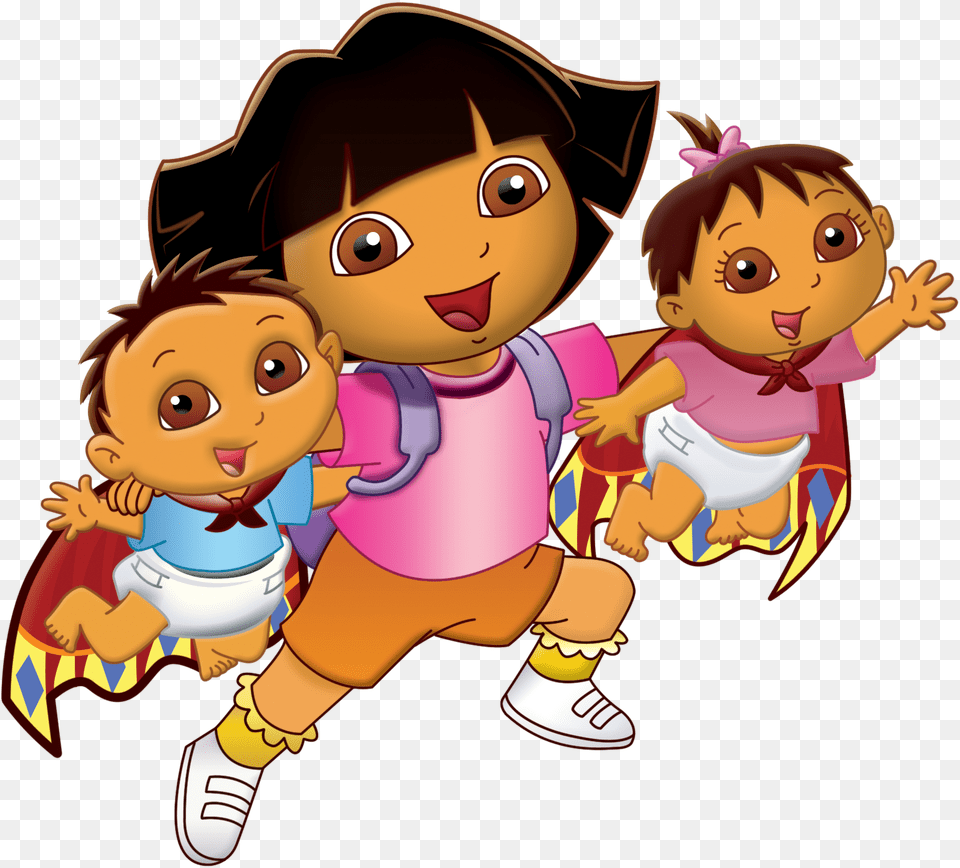 Fancy Cartoon Dora Images Dora Isabella And Guillermo Dora, Baby, Person, Book, Comics Free Png
