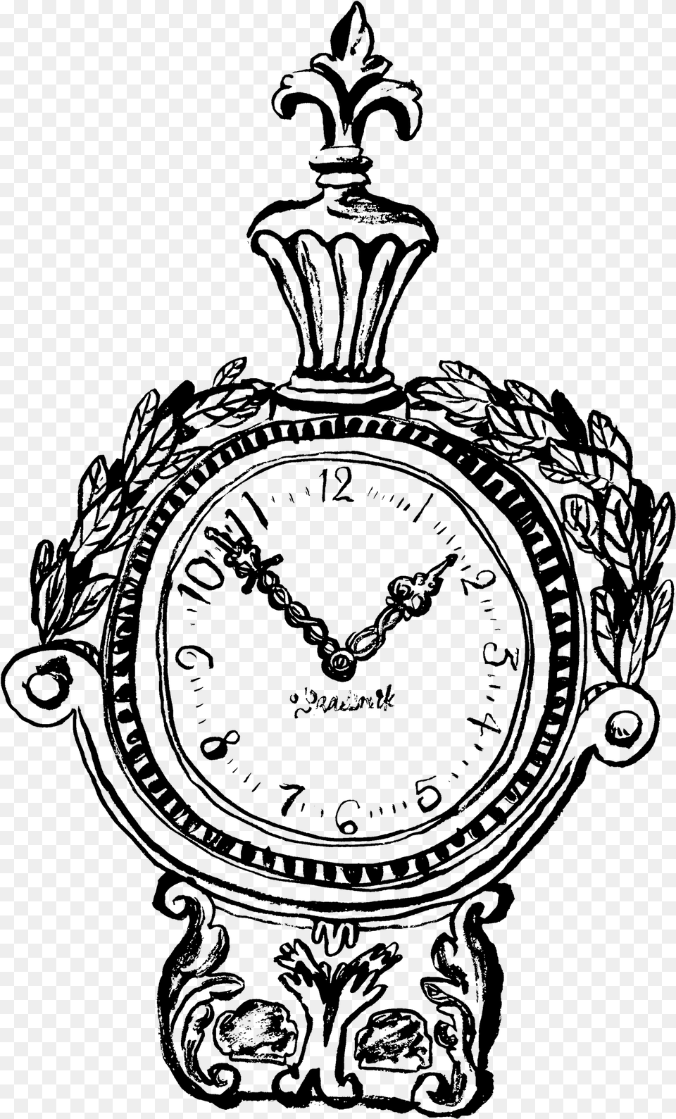 Fancy Clock, Gray Png Image