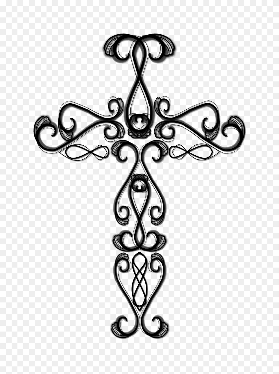Fancy Cross Clip Art Black And White, Symbol Free Transparent Png