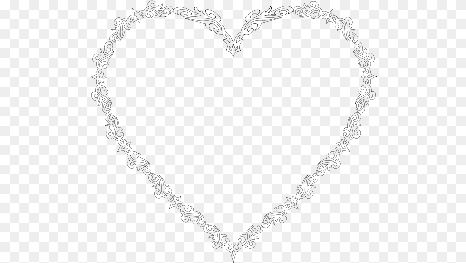 Fancy Decorative Line Art Heart Heart, Gray Free Png