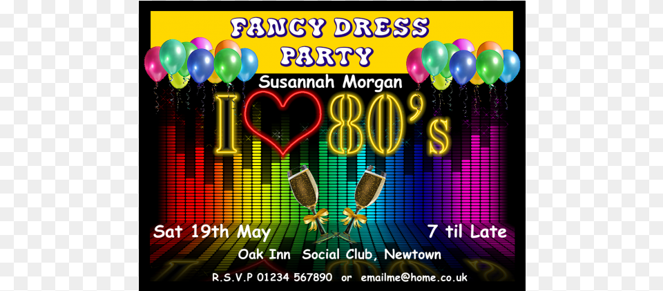 Fancy Dress Party Poster, Balloon, Advertisement Free Png