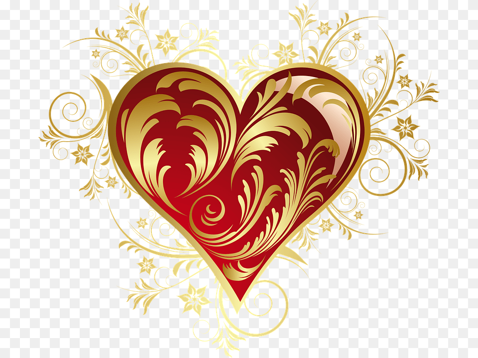 Fancy Filigree Heart Art, Floral Design, Graphics, Pattern Png Image