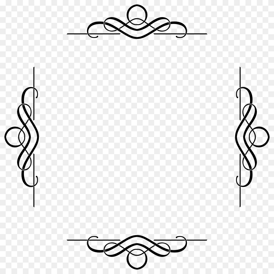 Fancy Flourish Frame 3 Clipart, Text, Knot Png Image