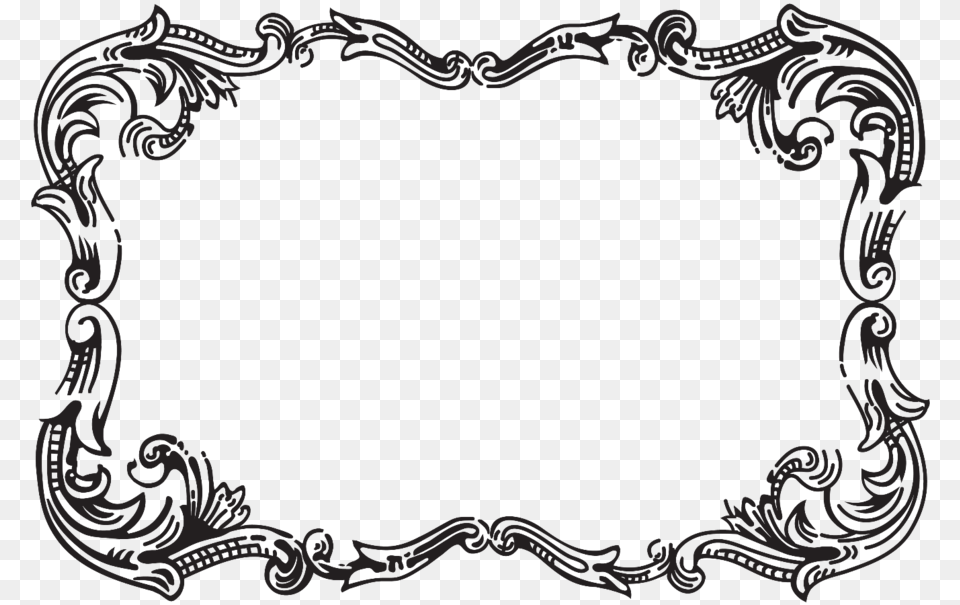 Fancy Frame Clip Art N18 Black And White Design, Blackboard Free Png