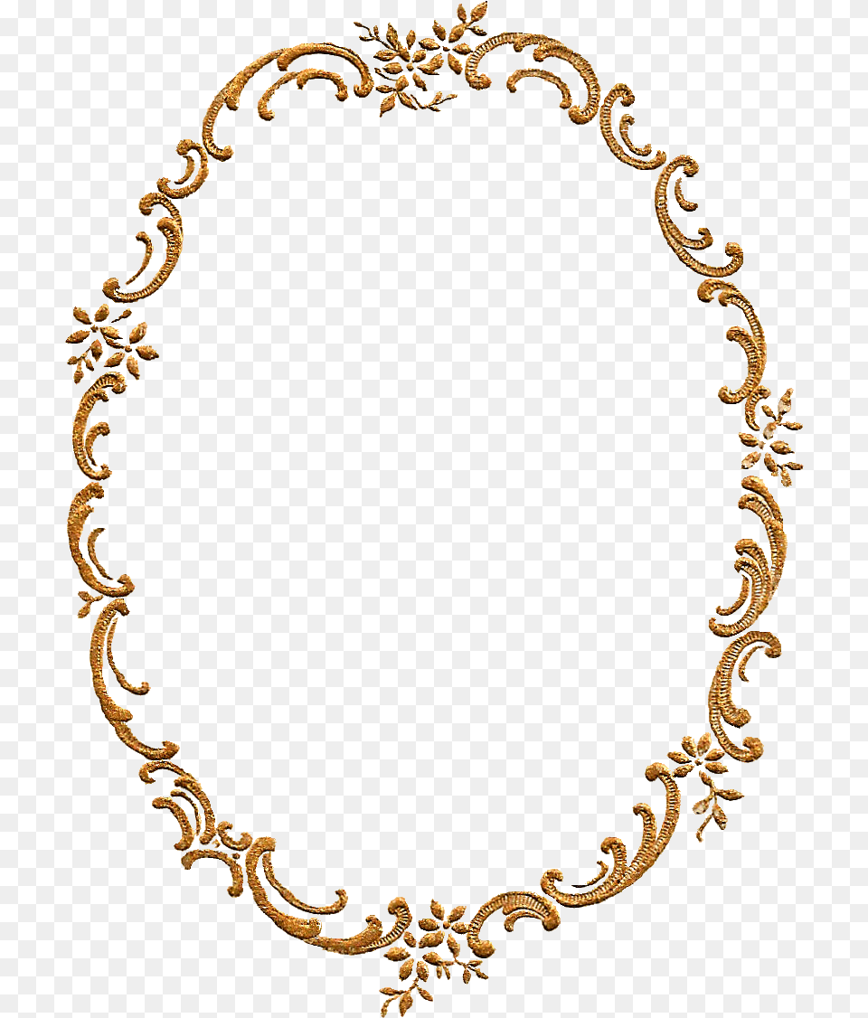 Fancy Frame Photo Gold Oval Border, Accessories, Jewelry, Necklace Free Png Download