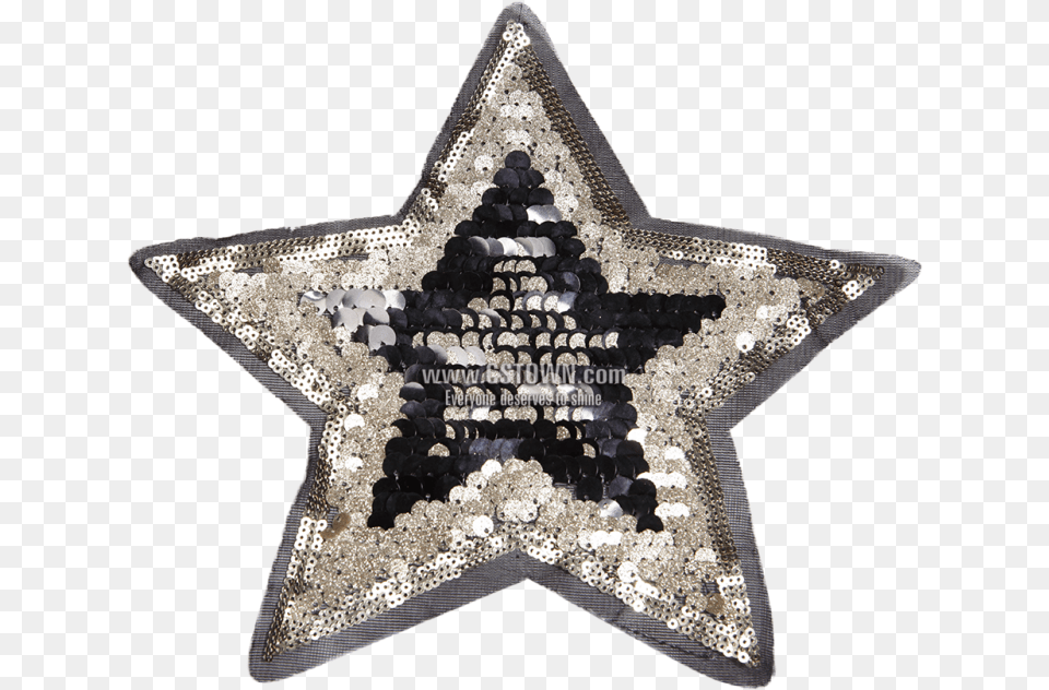 Fancy Golden Super Star Sequin Patch For Clothes Emblem, Symbol, Star Symbol, Animal, Fish Png