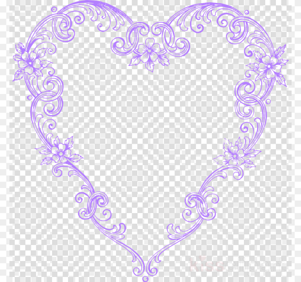 Fancy Heart Clipart Borders And Frames Clip Art Clip Art, Pattern, Qr Code Free Transparent Png
