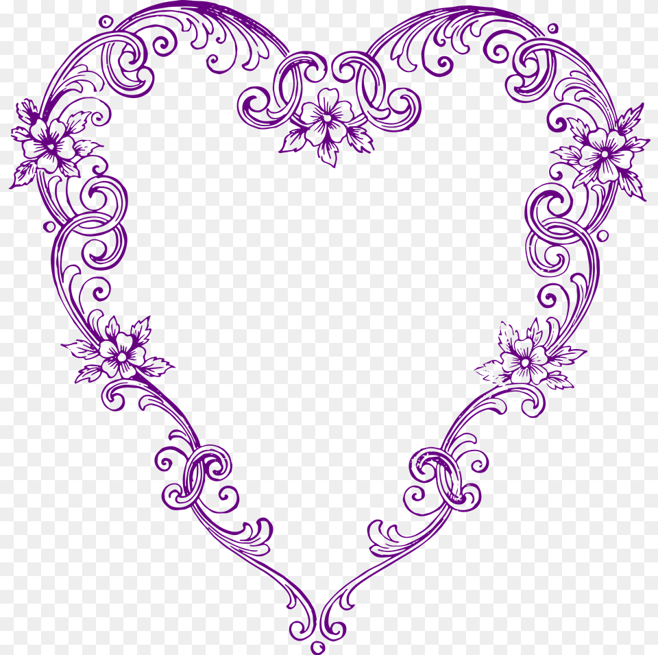 Fancy Heart Cliparts, Pattern, Purple, Art, Graphics Free Transparent Png
