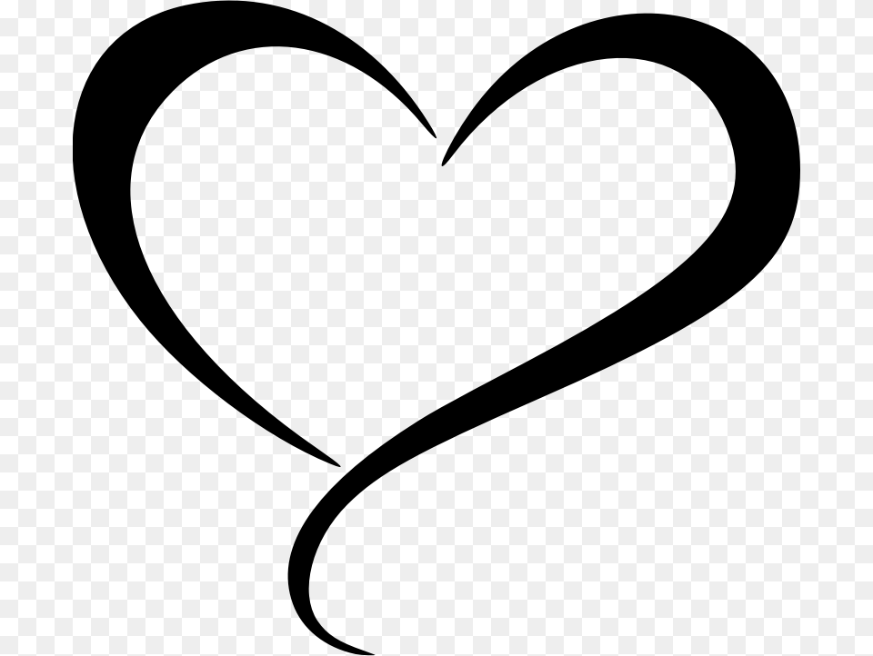 Fancy Heart Stencil, Gray Free Transparent Png