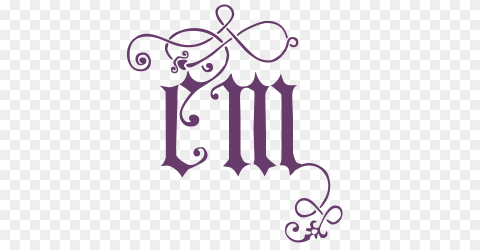 Fancy Initials Purple Elise Marion, Text Free Png