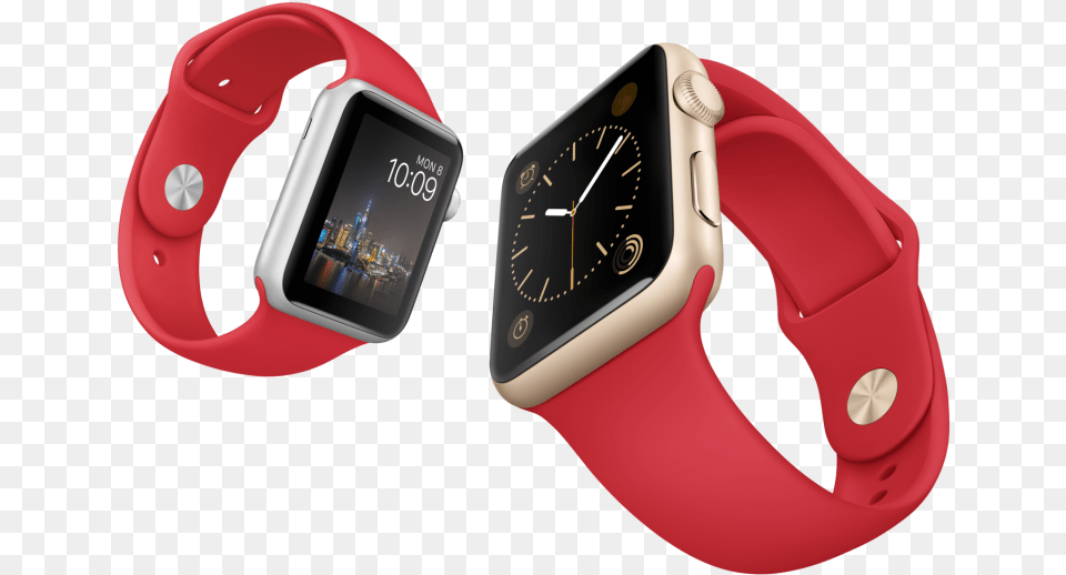 Fancy Items Gold Apple Watch With Red Band, Arm, Body Part, Person, Wristwatch Png Image