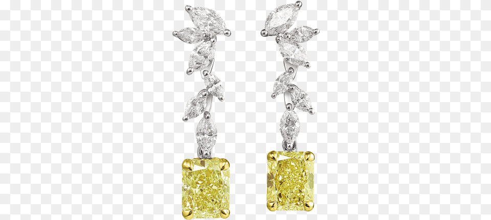 Fancy Light Yellow Radiant Cut Diamond Earrings Library, Accessories, Earring, Gemstone, Jewelry Png