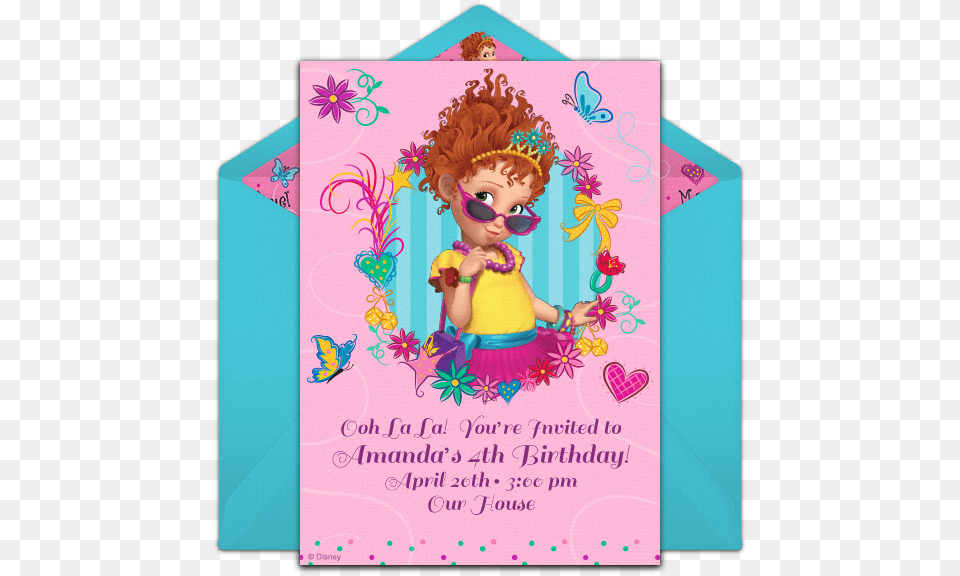Fancy Nancy Birthday Invitation, Envelope, Greeting Card, Mail, Advertisement Png Image