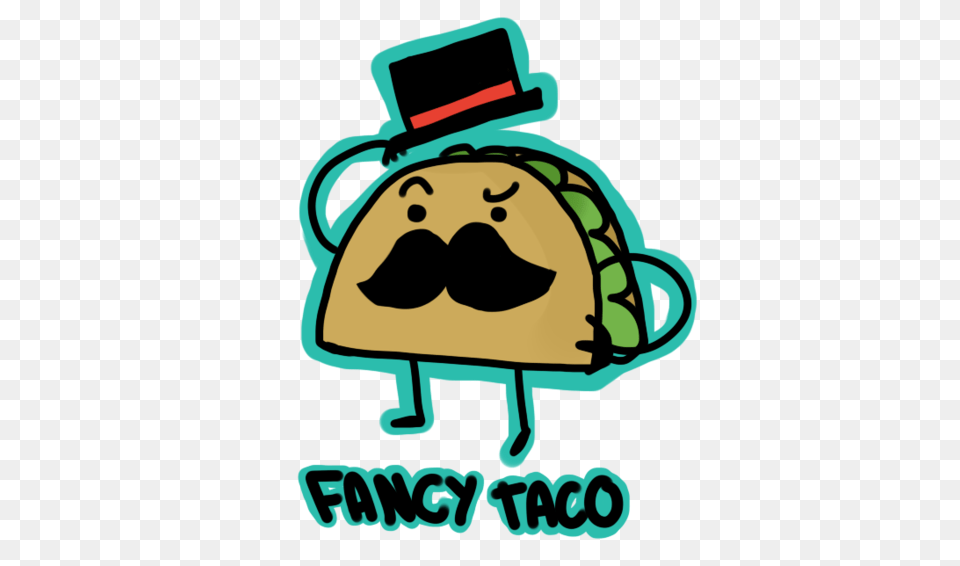 Fancy Taco Cartoon Mustaches Tacos Taco Cartoon, Bag, Ammunition, Grenade, Weapon Free Png Download