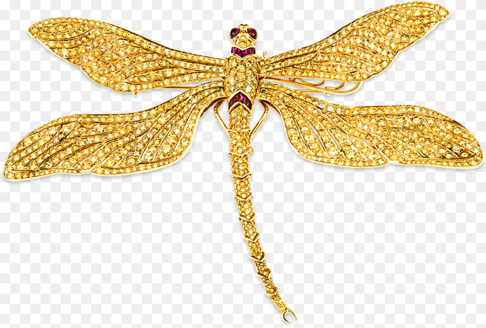 Fancy Vivid Yellow Diamond Dragonfly Brooch, Accessories, Animal, Insect, Invertebrate Free Png Download
