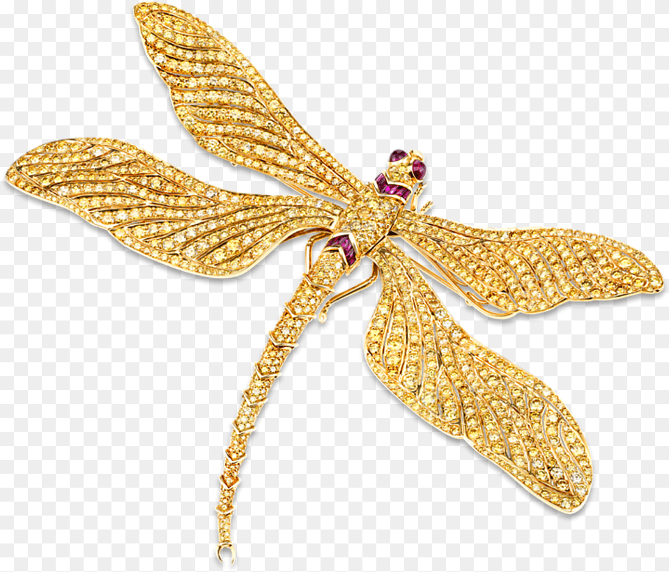Fancy Vivid Yellow Diamond Dragonfly Brooch Yellow Diamond Brooch, Accessories, Jewelry, Animal, Insect Png