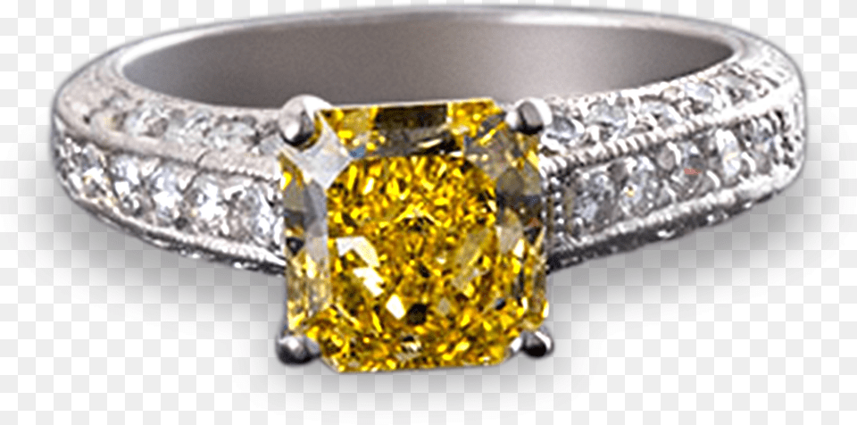 Fancy Vivid Yellow Diamond Ring Pre Engagement Ring, Accessories, Gemstone, Jewelry Free Transparent Png