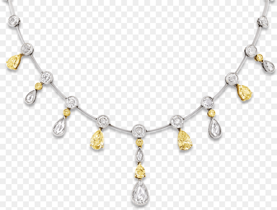 Fancy Yellow And White Diamond Necklace Necklace, Accessories, Gemstone, Jewelry Free Png