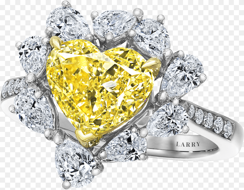 Fancy Yellow Heart Shaped Ring Heart Shape Yellow Diamond, Accessories, Gemstone, Jewelry Png Image