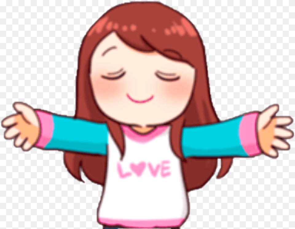 Fangirls Activities Telegram Stickers Give Me A Hug Sticker, Child, Female, Girl, Person Png