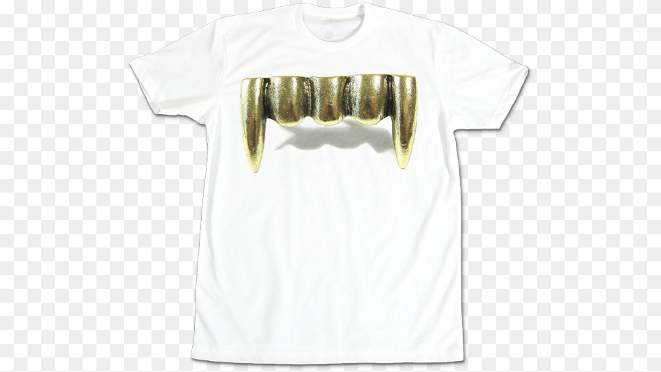 Fangs39 T Shirt Hutchla Vampire Double Ring Adjustable Gold Tone Fangs Spike, Clothing, T-shirt, Device, Hammer Png