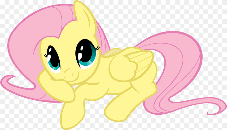 Fanmade Fluttershy Being Cute My Little Pony Lying, Animal, Fish, Sea Life, Shark Free Transparent Png