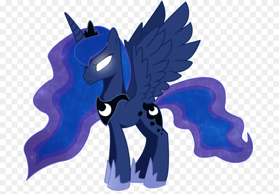 Fanmade Luna Staring With Glowing Eyes My Little Pony Princess Luna Angry, Cartoon, Animal, Dinosaur, Reptile Free Png