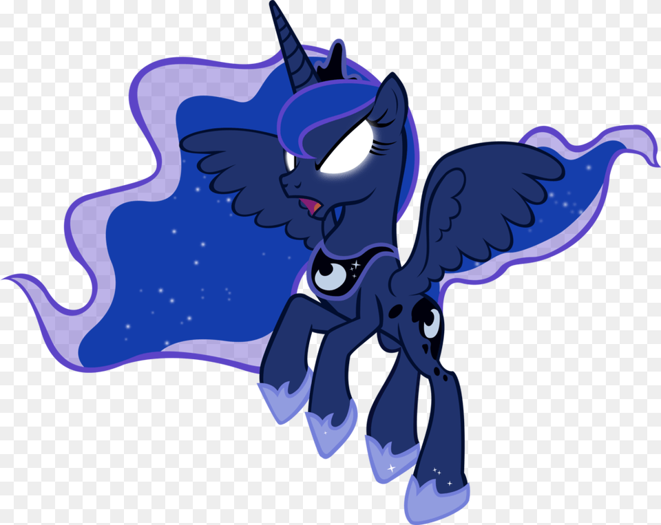 Fanmade Luna Taking Flight With Glowing Eyes Princess Luna, Animal, Bird, Jay Free Png