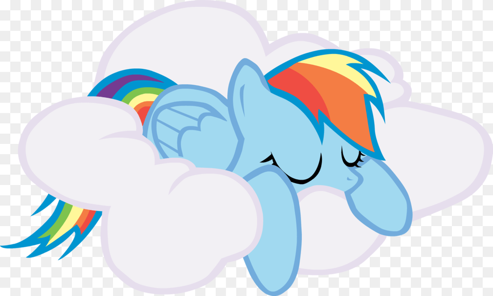 Fanmade Rainbow Dash Sleeping On Cloud My Little Pony Rainbow Dash Sleeping, Animal, Bird, Jay, Water Free Png Download
