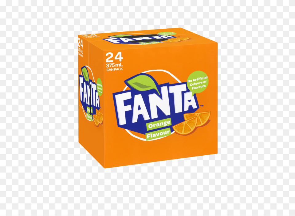 Fanta Orange 24 X 375ml Cans Juicebox, Gum, Box Free Png Download