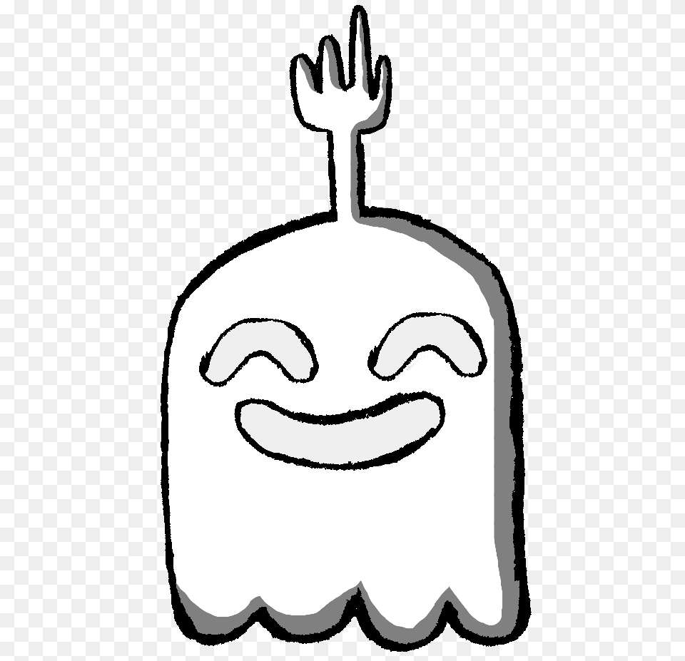 Fantasmano De Un Show Mas Clipart Hi Five Ghost Drawing, Cutlery, Fork, Stencil, Person Png Image