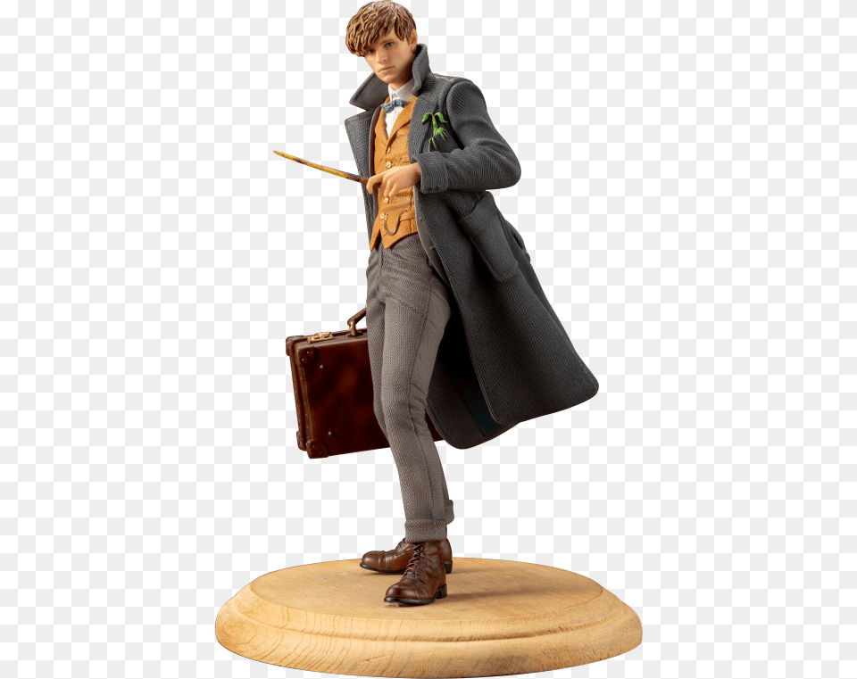 Fantastic Beasts The Crimes Of Grindelwald Statue Newt Fantastic Beasts The Crimes Of Grindelwald Blu Ray, Clothing, Coat, Bag, Overcoat Free Png