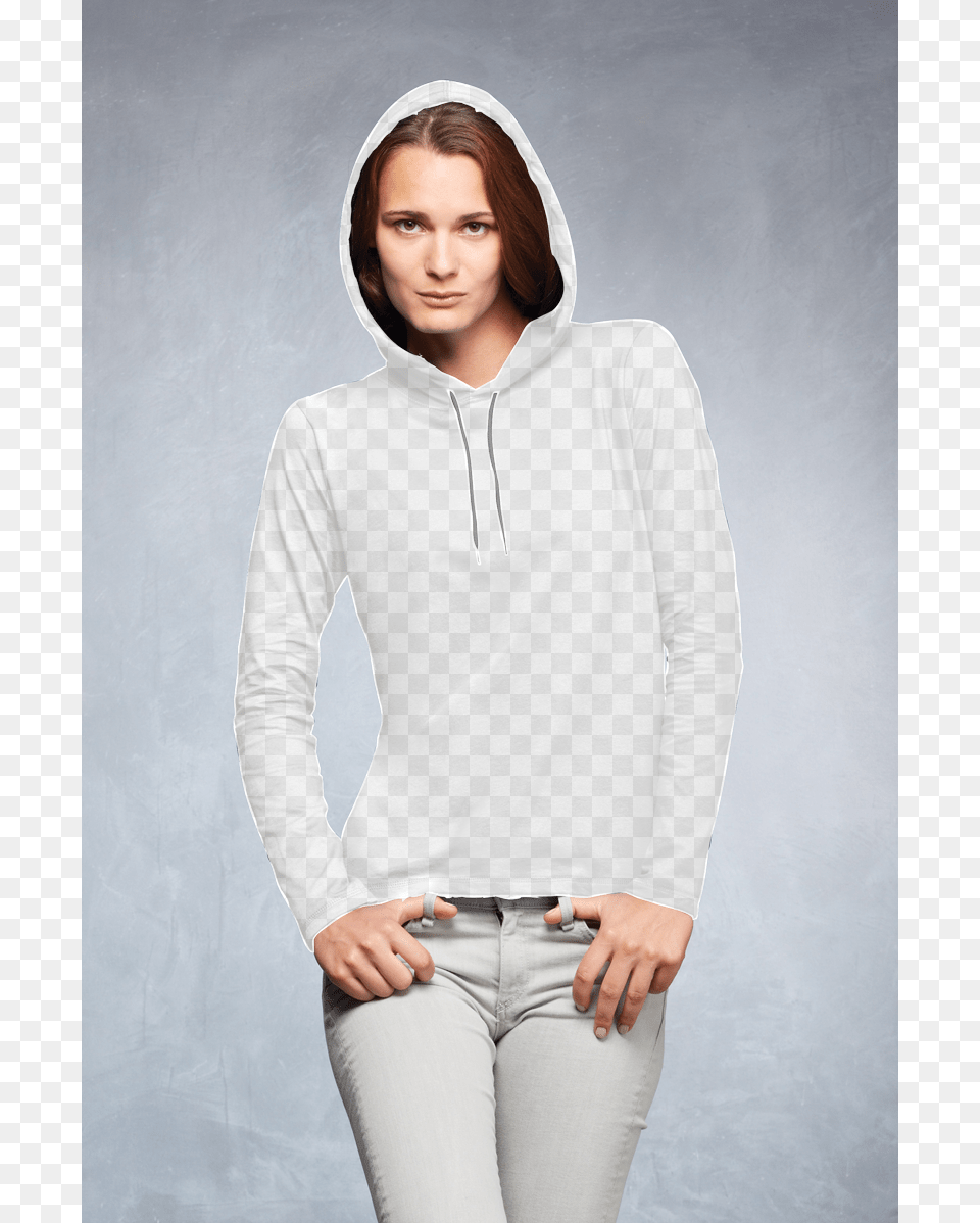 Fantastic Business Woman Standing Rohini Passionately Long Sleeve Shirt With Hood Womens, Clothing, Sweater, Sweatshirt, Knitwear Png Image