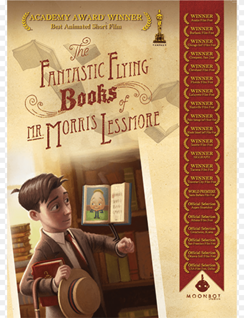 Fantastic Flying Books Of Mr Morris Lessmore Poster, Publication, Book, Person, Man Free Png Download