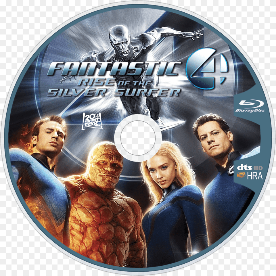 Fantastic Four Rise Of The Silver Surfer Poster, Disk, Dvd, Adult, Person Free Png