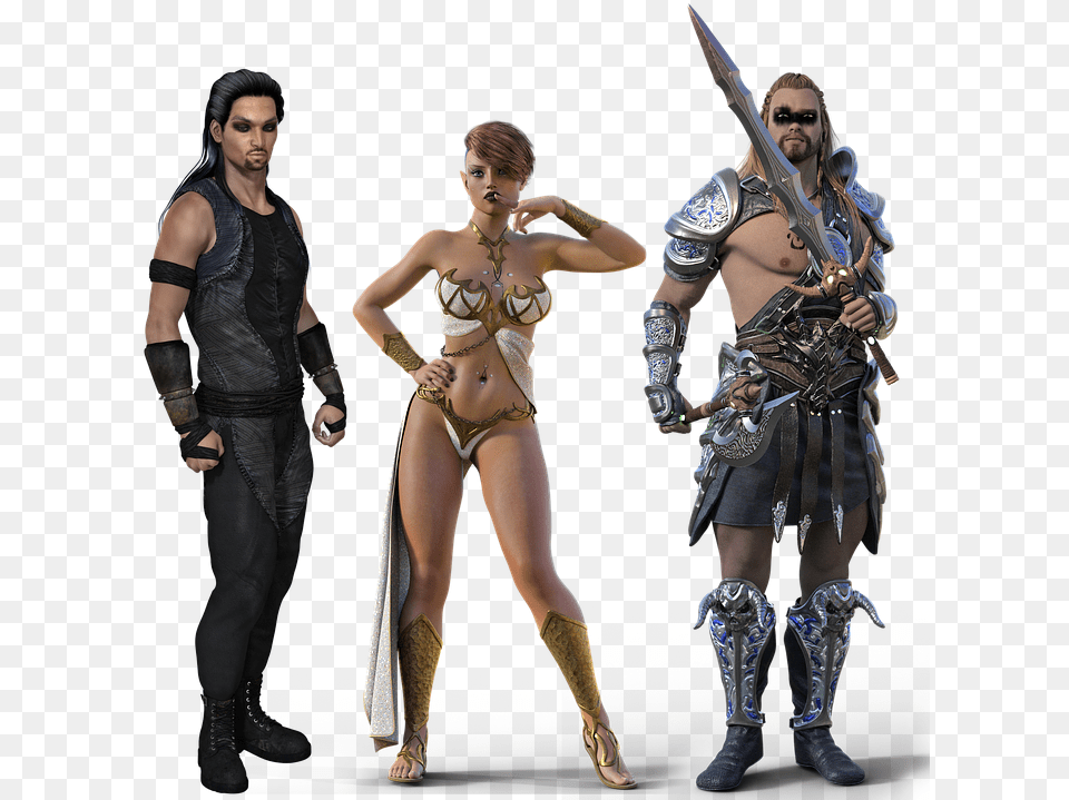 Fantasy Characters Warrior Fighter Barbarian Thief Woman Warrior Characters, Weapon, Sword, Adult, Person Free Png Download