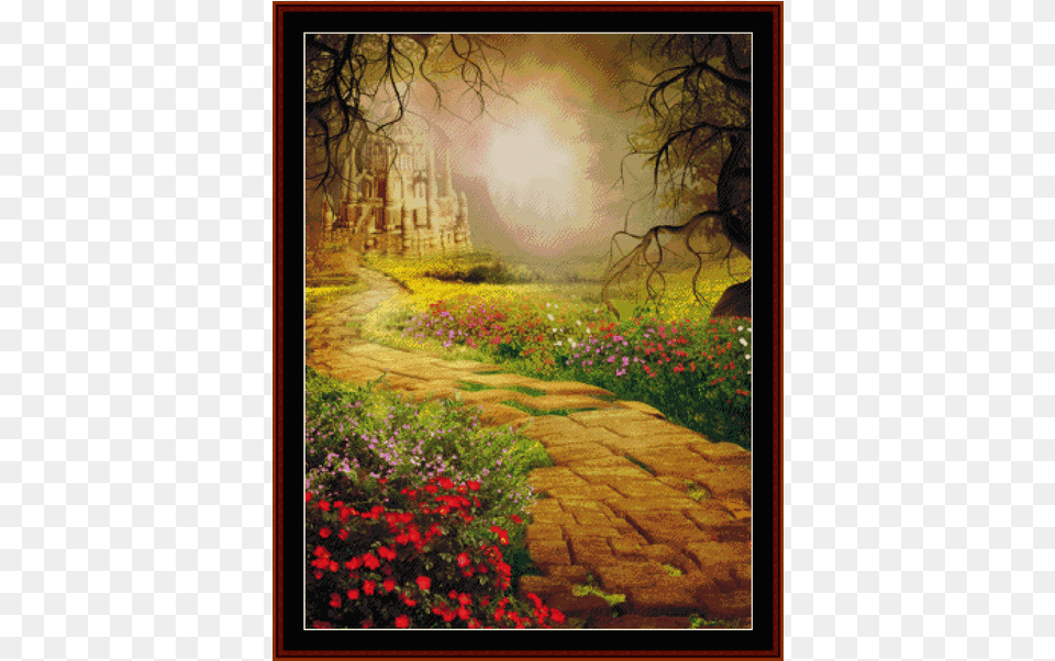 Fantasy Cross Stitch Pattern By Cross Stitch Collectibles Fairytale Background, Walkway, Flower, Geranium, Plant Free Png Download