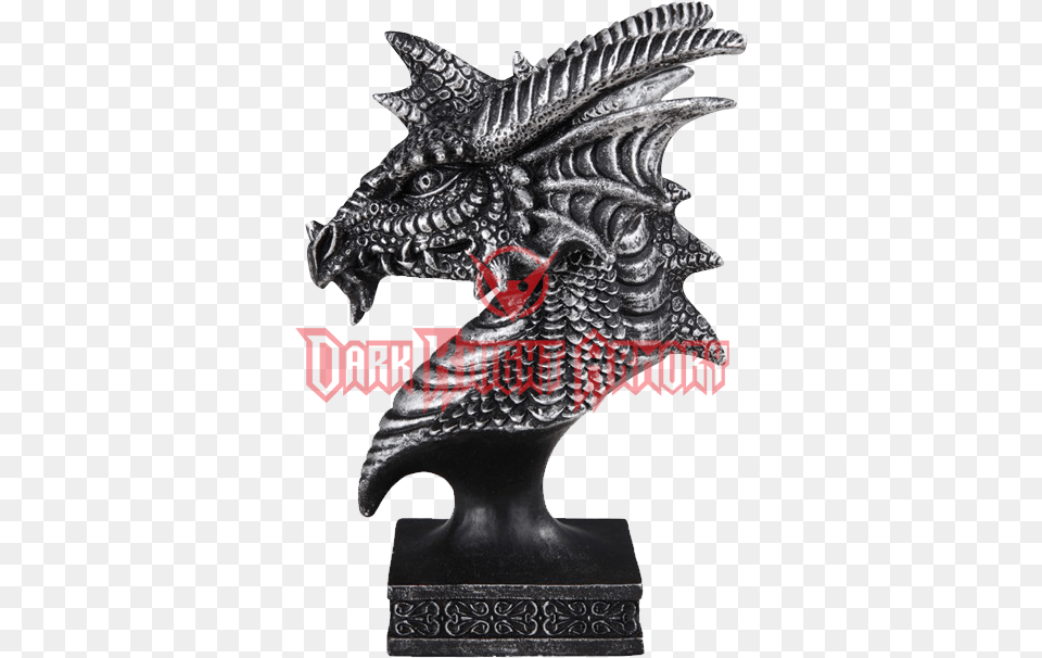Fantasy Dragon Head Pedestal Statue Sculpture, Accessories, Animal, Bird Png Image
