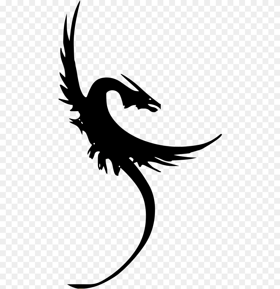 Fantasy Dragon Silhouette Dragon Symbol Transparent Background, Lighting, Cutlery, Outdoors, Sword Free Png Download