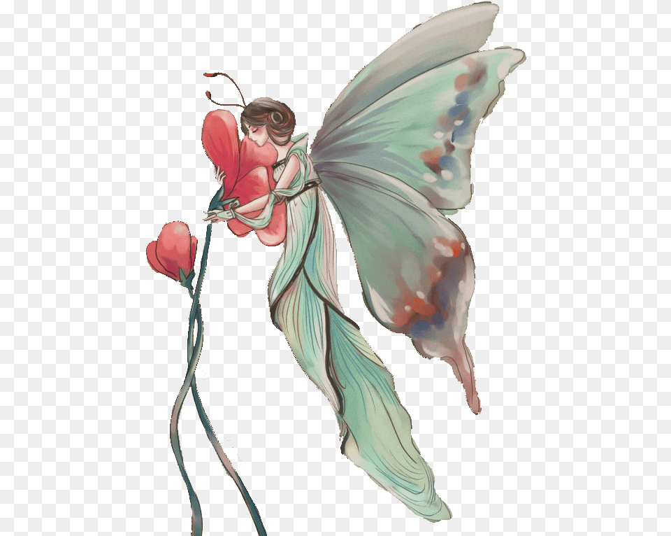 Fantasy Elf Butterfly Flower Surreal Portable Network Graphics, Adult, Female, Person, Woman Png