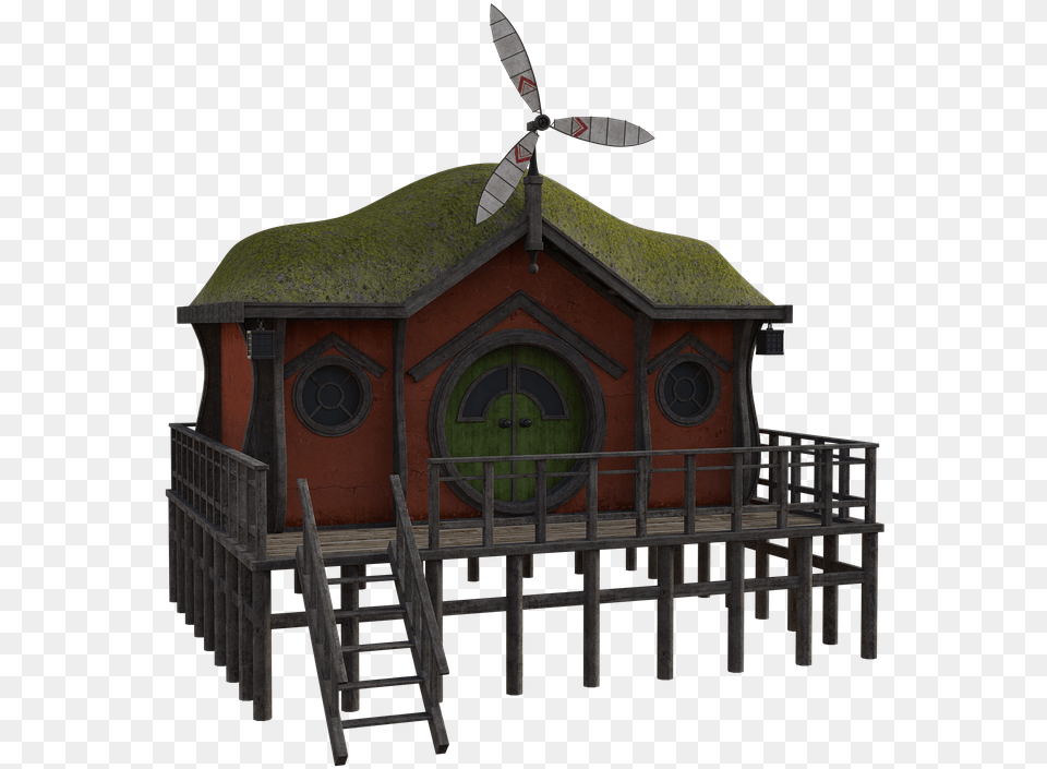 Fantasy Fairy Hut 3d Mystical Porch Doors Roof, Architecture, Building, Countryside, Nature Free Png