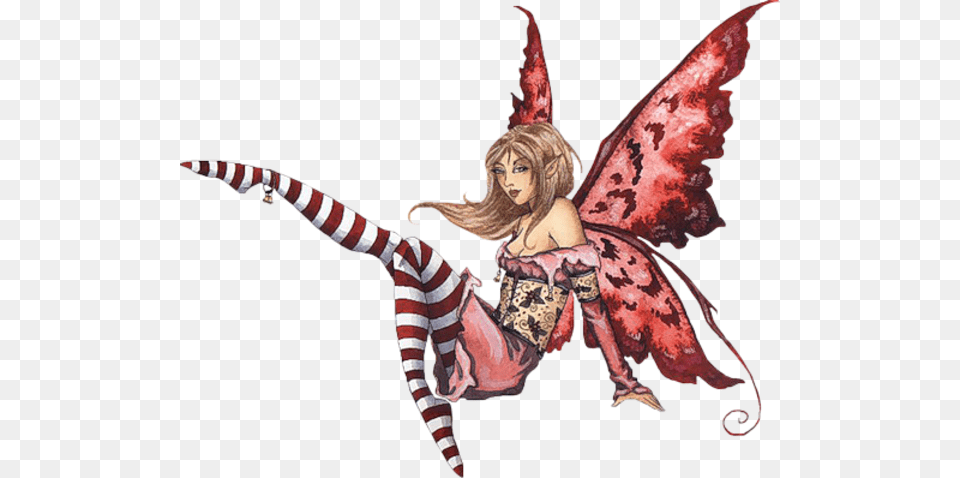 Fantasy Fairy Socks Sitting Red Images Christmas Fairies Amy Brown, Face, Head, Person Free Png