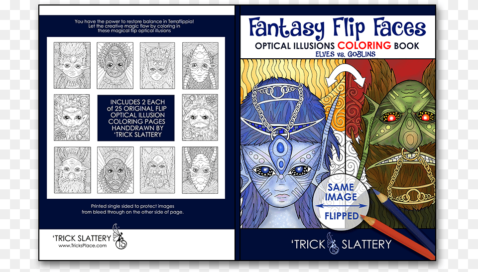 Fantasy Flip Faces Optical Illusions Coloring Book Fantasy Flip Faces By 39trick Slattery, Comics, Publication, Person, Baby Free Png
