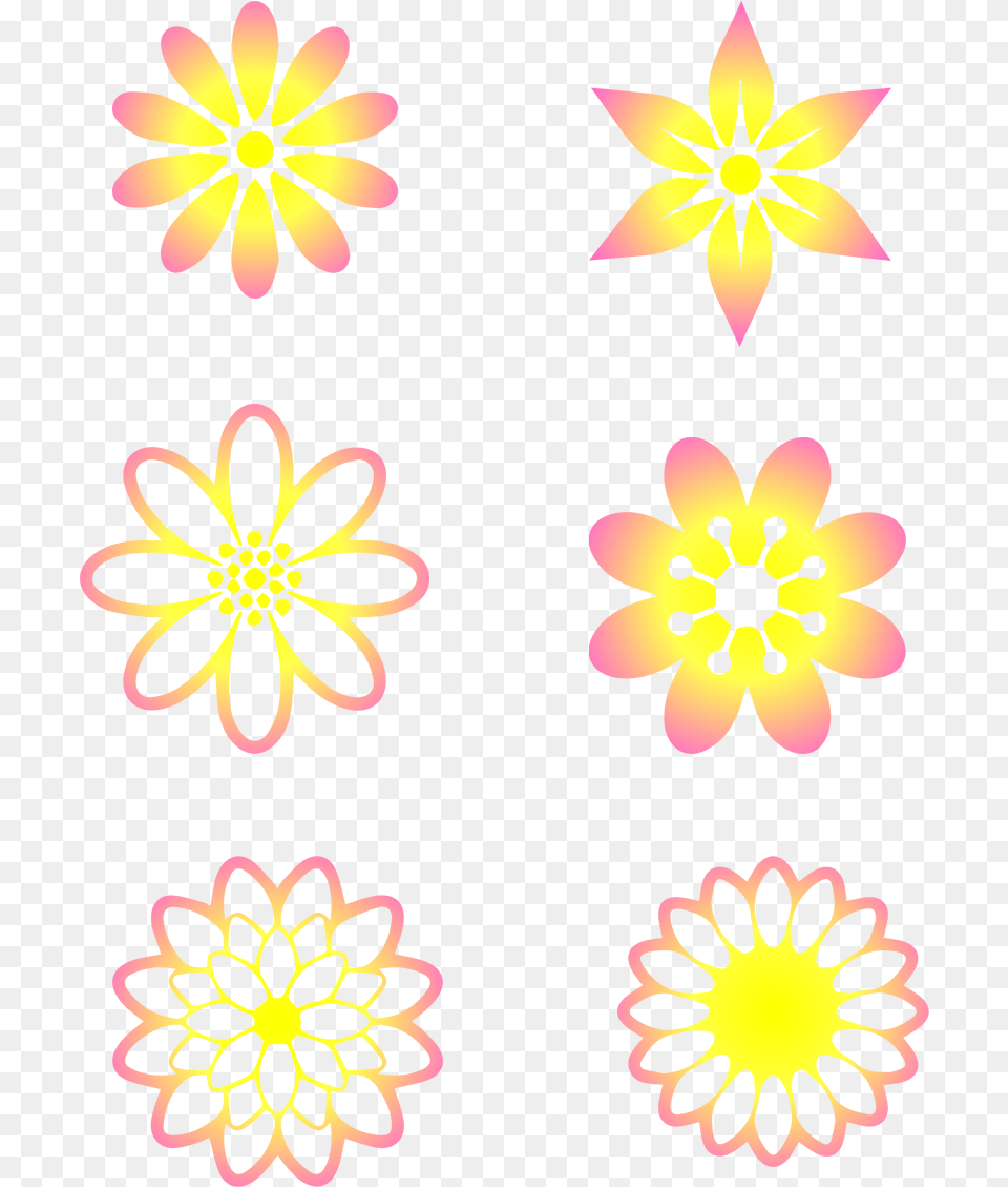 Fantasy Gradient Floral Decorative Elements Dreamy Design, Dahlia, Daisy, Flower, Pattern Free Png Download