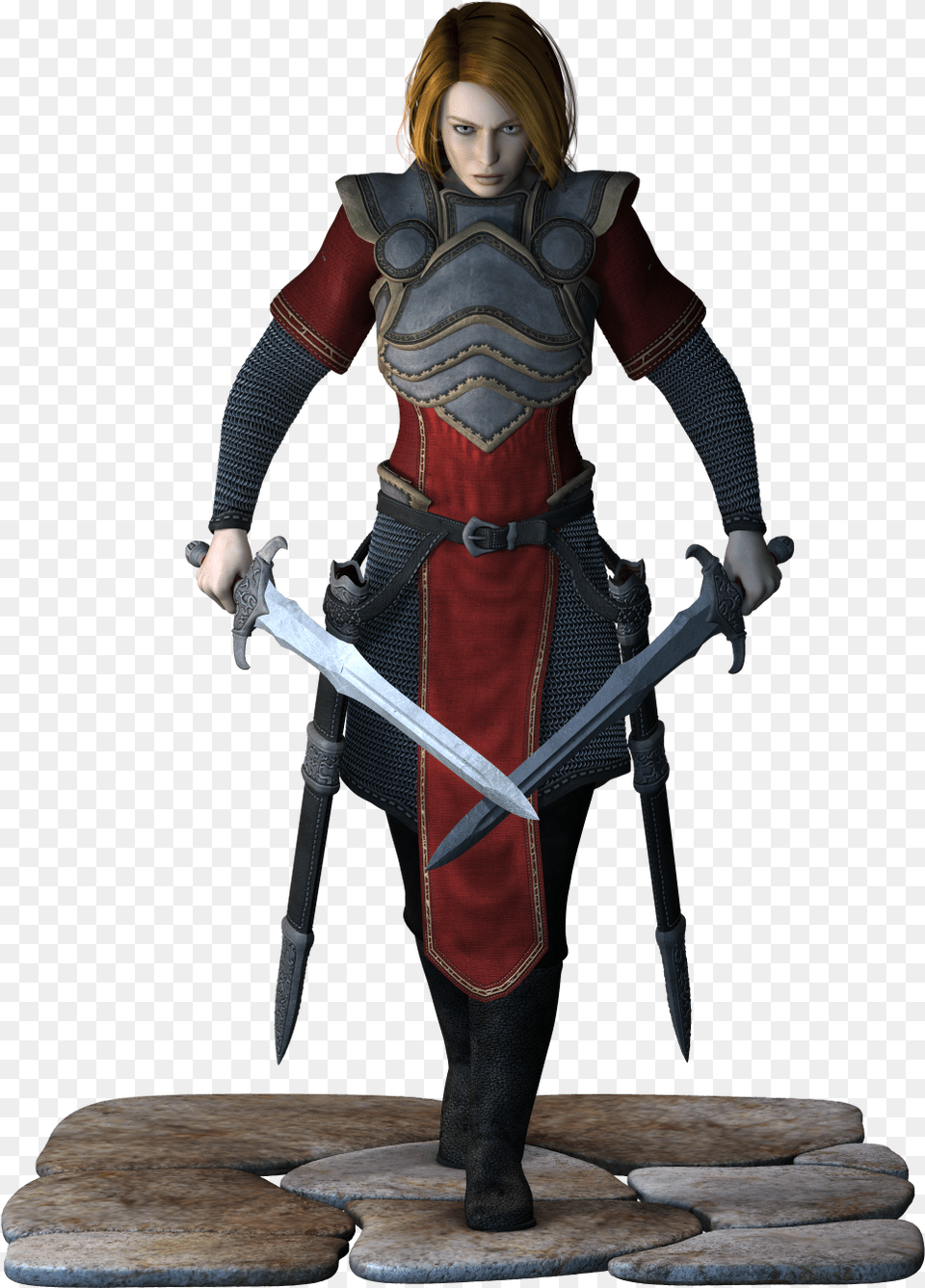 Fantasy Knight Character Figurine, Sword, Weapon, Blade, Dagger Free Png