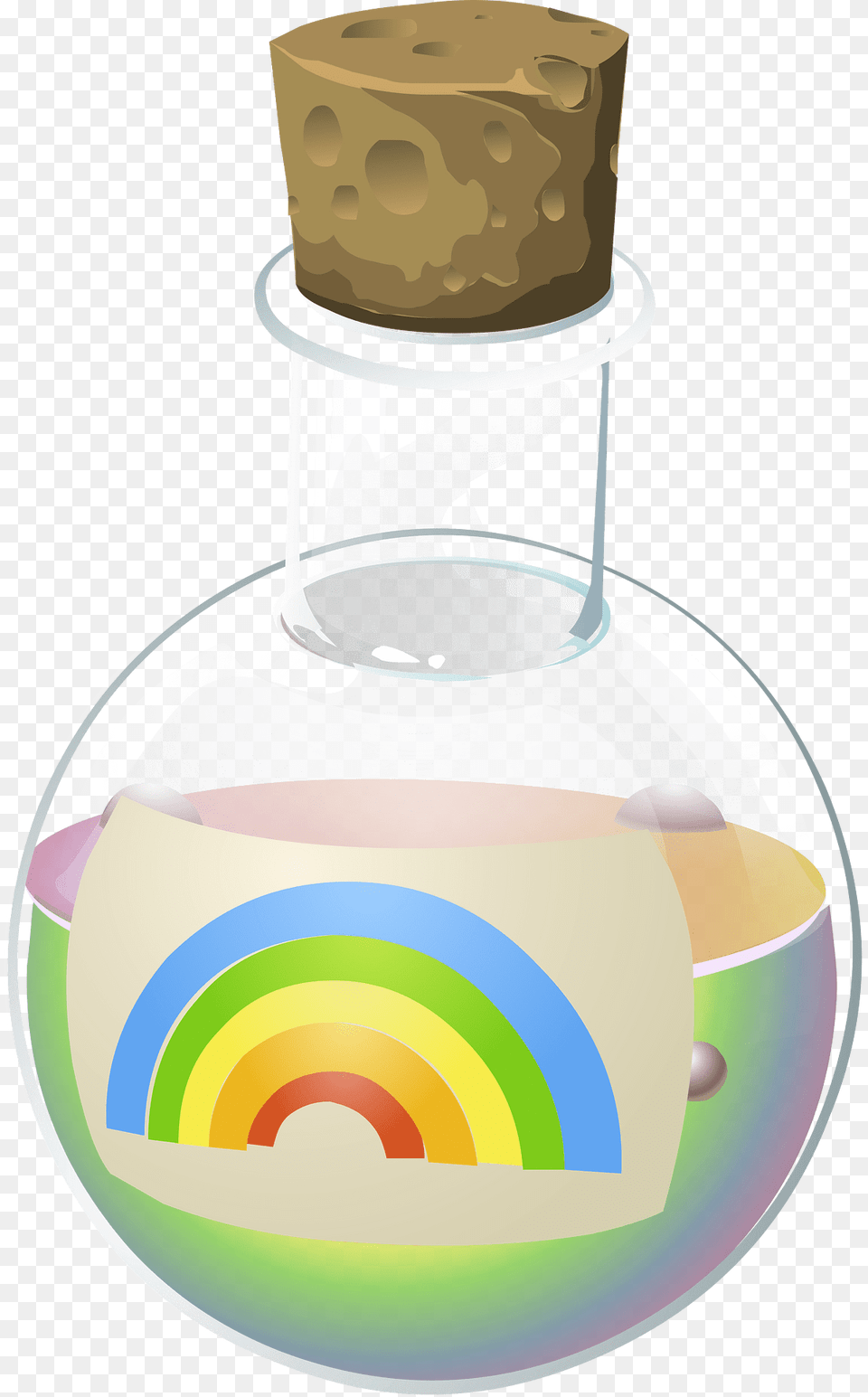 Fantasy Potion Rainbow Juice Clipart, Jar, Cork Free Transparent Png